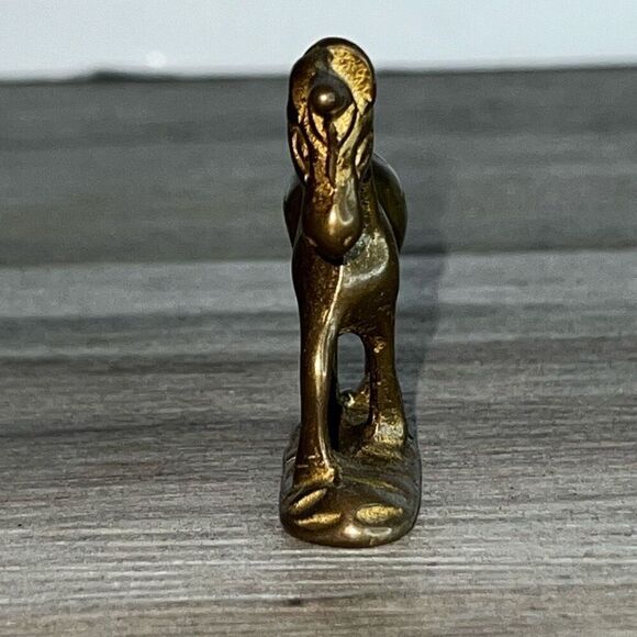 Vintage Brass Unicorn Horse Statue Miniature Mini Figure Statue 2" tall Farms - Picture 2 of 7